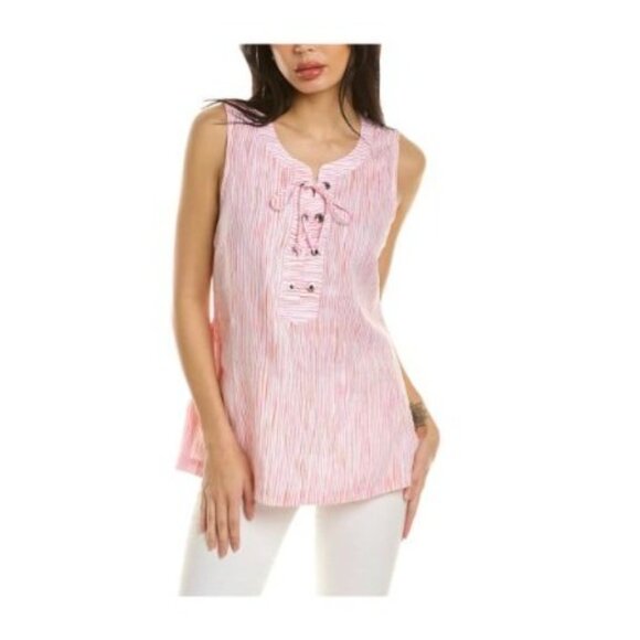 Tommy Bahama Tops  Women’s Overseas Hideaway Linen Tunic pink sleeveless new - Picture 1 of 7